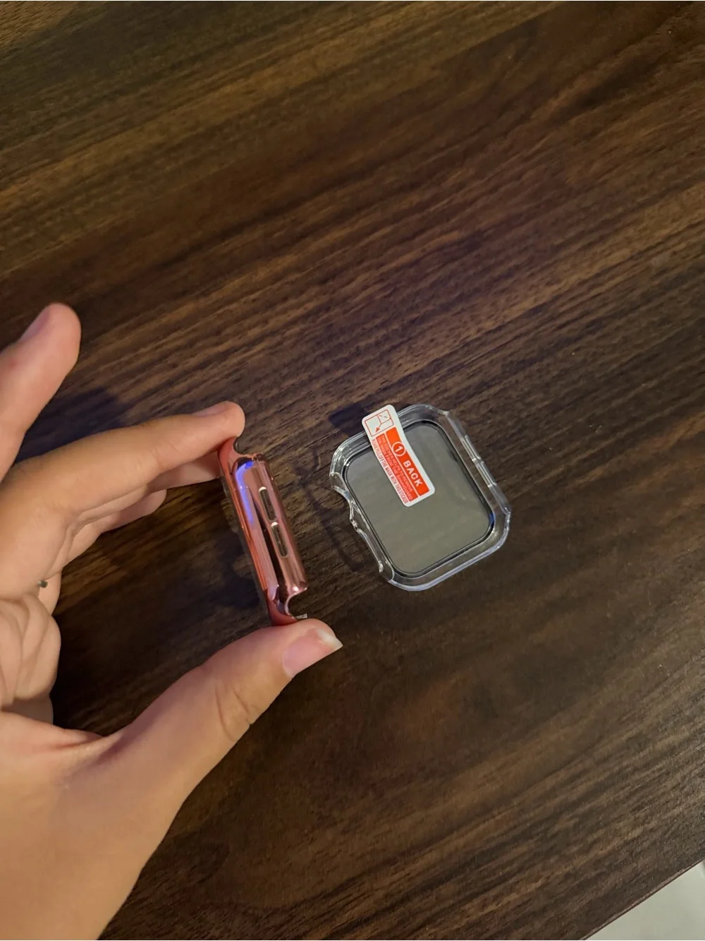Clear and Rose Gold Protective Case for Apple Watch